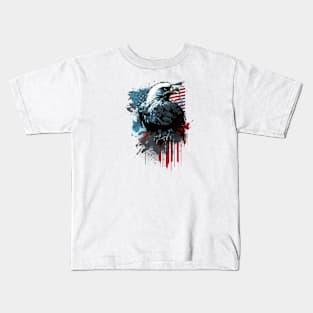 American Flag Eagle Abstract Design Kids T-Shirt